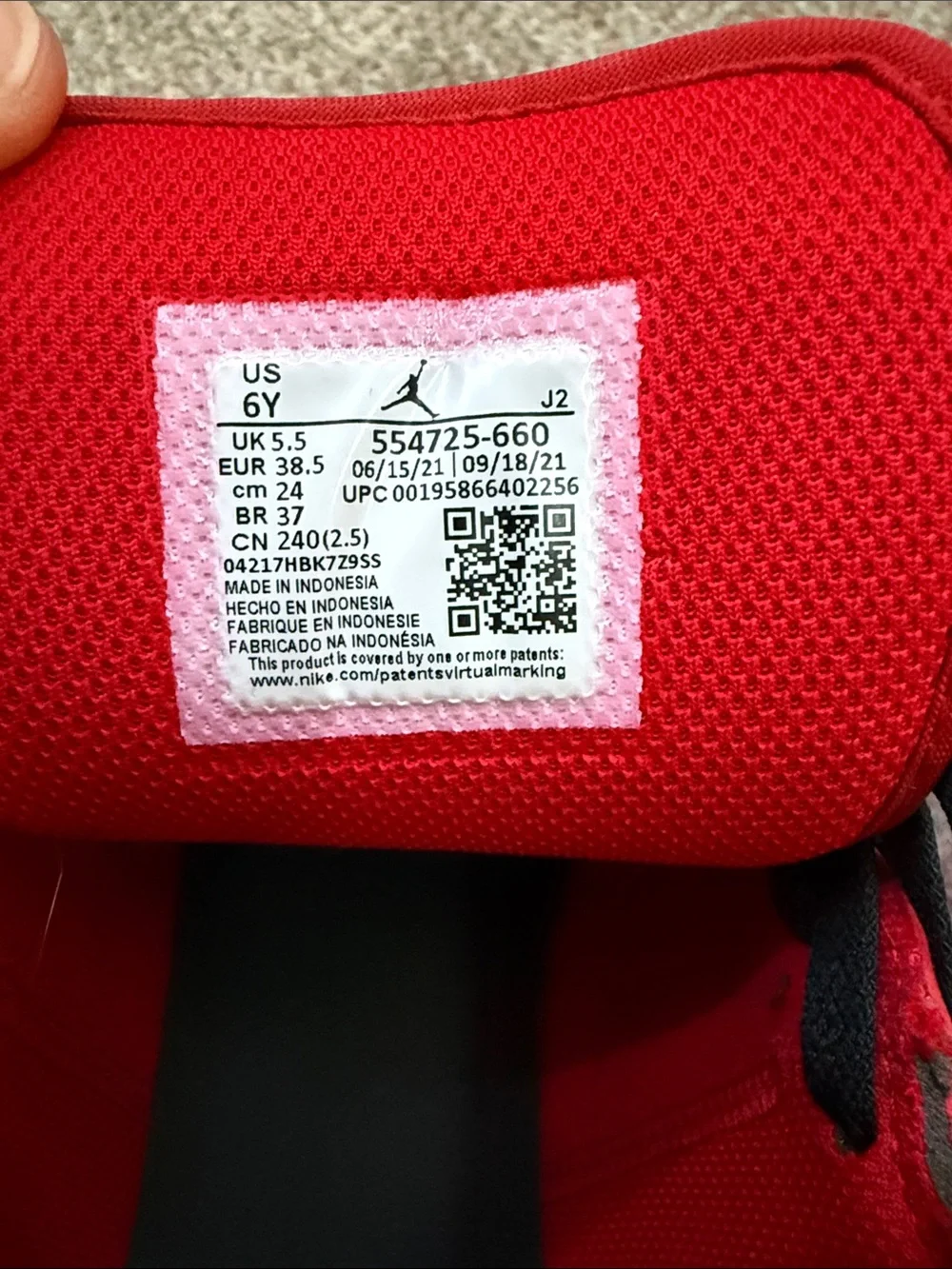 Nike Kids' High-Top Sneakers in Red and Black